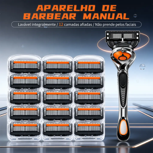 Kit Completo Para Depilação E Barbear Gillette Kit Aparelho De Barbear 5 Lâminas Sem Irritação Com 12 Refis E Estojo De Viagem Custo Benefício
