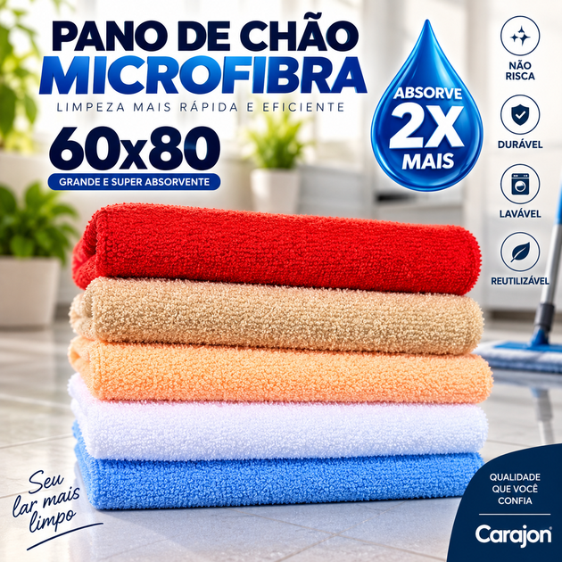Kit Pano de Microfibra Gigante Avelulado, Pano de Copa, Cozinha Pano de Chão Alta Absorção